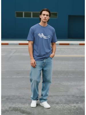 LTB Logo Baskılı Mavi T-Shırt