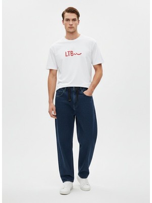 LTB Slogan Baskılı Basic Beyaz T-Shırt
