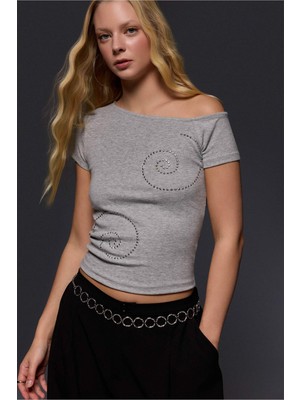 DeFacto Fitted Kayık Yaka Kısa Kollu Tişört G9735AX26SP