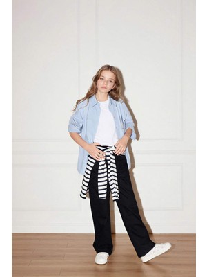 DeFacto 90's Wide Leg İspanyol Paça Gabardin Pantolon Kız Çocuk G0603A826SP