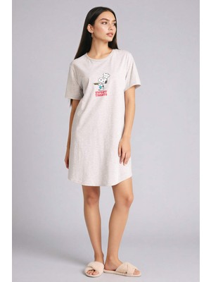 DeFacto Snoopy Regular Fit Bisiklet Yaka Kısa Kollu Elbise G8321AX26SP