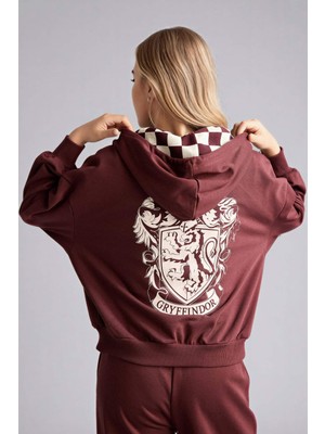 DeFacto Harry Potter Oversize Kapüşonlu Fermuarlı Sweatshirt H0242AX26SP