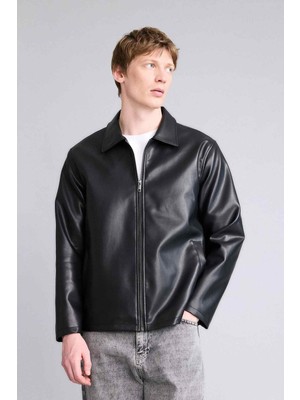 DeFacto Gömlek Yaka Suni Deri Mont E8888AX26SP