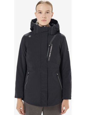 Greyder Kadın Siyah Suya Dayanıklı Kaz Tüyü Mont 5K2TM84026