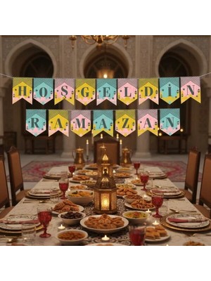 Alfa Life Marketing Ramazan Renkli Banner Süs - Hoşgeldin Ramazan