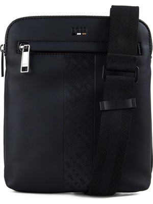 Boss %70 Geri Dönüştürülmüş Poliüretan, %30 Polyester Siyah Erkek Postacı Çantası Ray_ms_s Zip Env 10263216 01