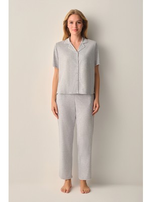Suwen Hilary Gömlek Yaka Pijama Takımı