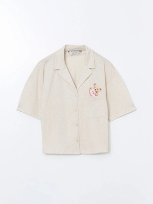 Lc Waikiki Yeni Sezon Gömlek Ayı Teddy Baskılı Kadın Pijama Üstü