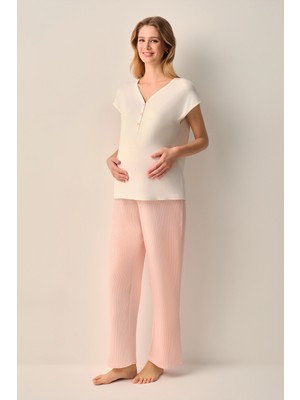 Suwen Stripe Hamile Lohusa Pijama Takımı