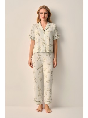 Suwen Stella Gömlek Yaka Pijama Takımı