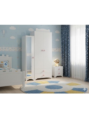 Patiko SAHRA 059 3 Kapaklı Dolap PEMBE