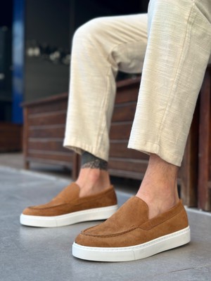 Baybonza BA0241 Bağcıksız Yüksek Taban Taba Süet Erkek Ayakkabı