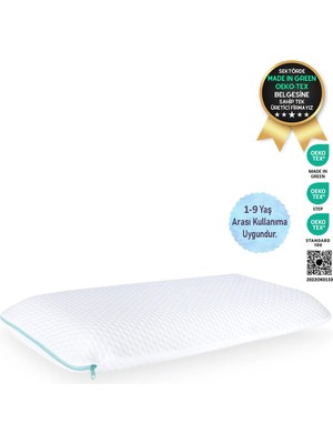 Viscotex Beyaz Visco Kids Yastık 66x33x6 cm Polyester Malzeme ile Konforlu Destek