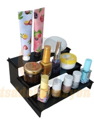 Feyza Design Yatak Odası Organizatörleri, Merdiven Şekilli Ekran Standı, Kozmetik Tutucu