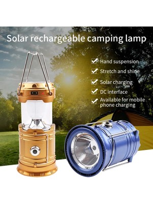 Luz&pos Güneş Enerjili Açılır Kapanır Kamp Lambası