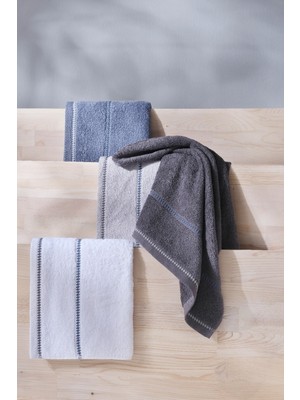Cotto N Mania Pamuk Ekstra Yumuşak 70 x 140 cm Modern Havlu Gri Renkli 4'lü Set