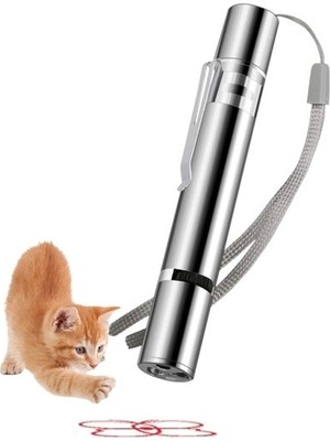 Luz&pos USB Ile Şarj Edilebilen 3ın 1 Kırmızı Işık +Beyaz LED Meşale Işık + Uv El Feneri Kedi Lazeri