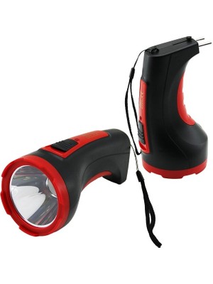 Luz&pos 3W Tek LED Bombeli Gövde Fiş Şarjlı El Feneri Uzun Mesafeli