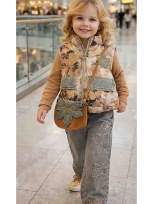 sealy kids 12248 Yaprak Desenli 4'lu Kız Çocuk Bayramlık Takım