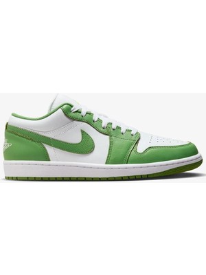 Nike Jordan 1 Low Special Edition Leather Mens Sneaker Hakiki Deri Erkek Günlük Spor Ayakkabı Beyaz Yeşil