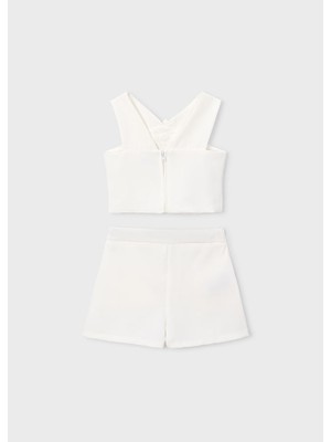 Mayoral Kız Çocuk Güpürlü Kolsuz Bluz Şort Takım 3948