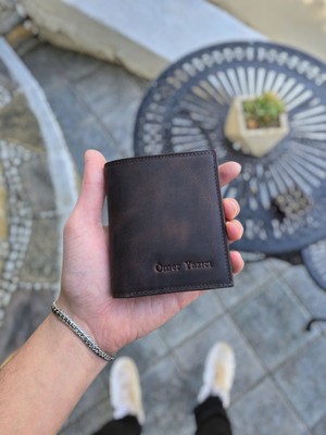 Visso Visso 111 Deri Isme Özel Bozuk Para Cepli Cüzdan  Deri Çanta Kişiye Özel