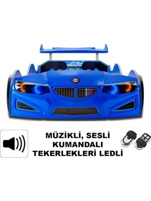Gt2 - Bmw - Arabalı Yatak  - Tekerlekleri Ledli.