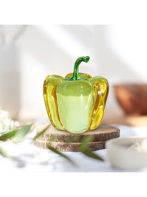 Hpytech🫑 Cam Biber Biblosu –dekoratif Kristal Şık Obje✨dekoratif El Yapımı Cam Sebze Figürü-Ev & Mutfak Süsü(Sarı)