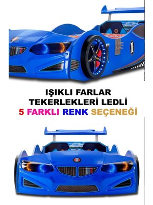 Gt2 - Bmw - Arabalı Yatak  - Tekerlekleri Ledli.