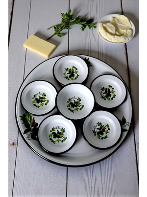 İnci Emaye 7 Parça Batdal Boy Emaye Kahvaltı Seti, Sunum, Kahvaltı Tabağı