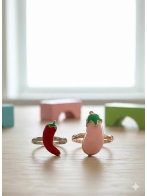 Kızılelmada Kız Çocuk 2’li Plastik Yüzük Seti – Renkli Figürlü