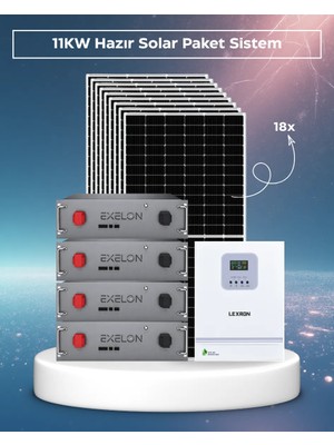 SB Solar 11KW Hazır Solar Paket | 18×600W Bifacial Panel + 20.48KWH Hv Lifepo4 Lityum Batarya | Çift Mppt Akıllı Inverter Off-Grid Sistem