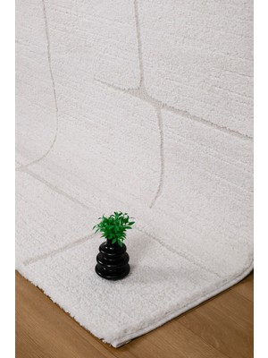 Valery Home Nero Antialerjik Yumuşacık Peluş Tuşeli Krem Dokuma Halı Salon Mutfak Koridor Halısı