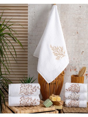 Hazangülü Collection Buldan Üretimi Çeyizlik Nakışlı Irem Pamuk 6'lı El/yüz Havlusu I 50X90