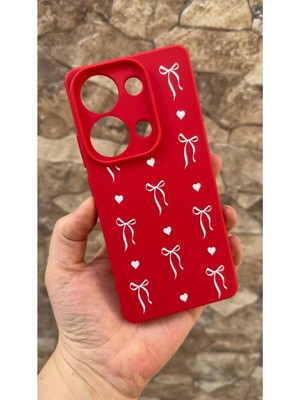Vip Case Redmi Note 13 Pro 4g Uyumlu Kalpli Fiyonk Desenli Silikon Darbe Emici Klasik Korumalı Rubber Kılıf