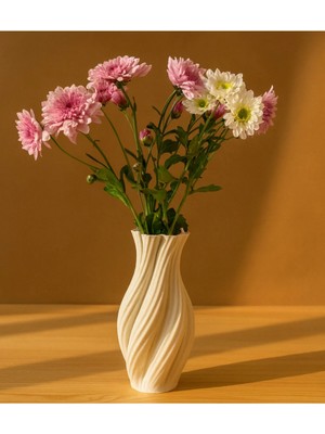 Modern Dekoratif Vazo - 3D Tasarım Kabartmalı Minimalist Ev Aksesuar