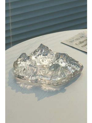 Falconetti Kristal Cam Mountain Dağ Dizayn Parlak 3D Kül Tablası Puro Küllük MT176XX