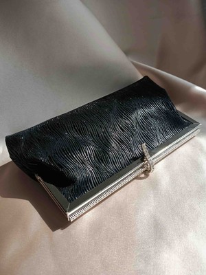 Hegef Bag Kadın Şerit Taş Detaylı Özel Tasarım Özel Gece Abiye Clutch Portföy Abiye Çanta