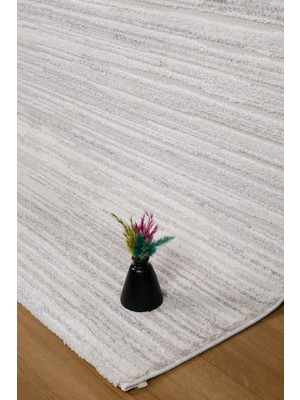 Valery Home Nero Antialerjik Yumuşacık Peluş Tuşeli Krem Dokuma Halı Salon Mutfak Koridor Halısı