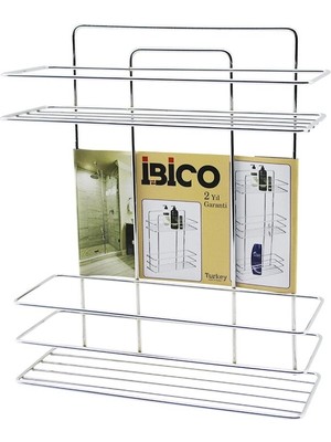 Luz&pos 2 Katlı - Dikdörtgen   Krom   Metal  Banyo Köşelik - Duşkabin Raf - Şampuanlık