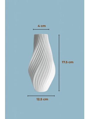Modern Dekoratif Vazo - 3D Tasarım Beyaz Kabartmalı Minimalist Ev Aksesuarı