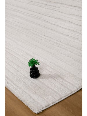 Valery Home Nero Antialerjik Yumuşacık Peluş Tuşeli Krem Dokuma Halı Salon Mutfak Koridor Halısı