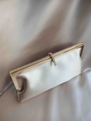 Hegef Bag Kadın Şerit Taş Detaylı Özel Tasarım Özel Gece Abiye Clutch Portföy Abiye Çanta