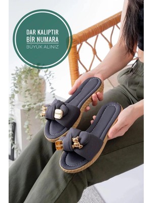 Romex Kadın tokalı şık ev terliği rahat taban şık tasarım