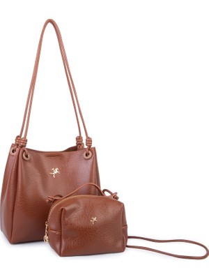 Nas Bag Kadın 2 Li Set Omuz ve Çapraz Çanta Taba Victoria