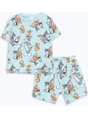 Lc Waikiki Yeni Sezon Tom ve Jerry Baskılı Erkek Bebek Şortlu Pijama Takımı