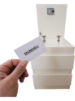 SALİMOĞLU DESIGN RFID AKILLI ELEKTRONİK KİLİTLİ GİZLİ BÖLMELİ KOMODİN