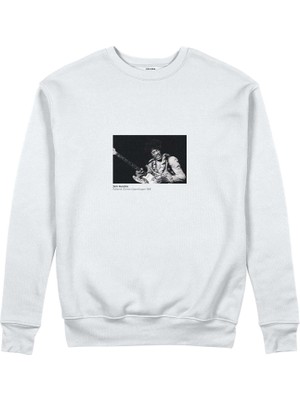 The Lucid Lab Jimi Hendrix Falkoner Centret Copenhagen 1969 Sweatshirt - Beyaz