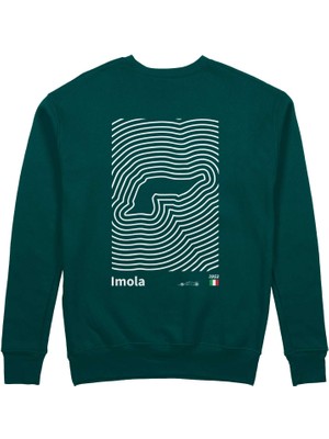 The Lucid Lab Imola Circuit Artwork Sweatshirt - Koyu Yeşil