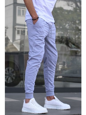 Madmext Gri Paçası Lastikli Erkek Battal Boy Eşofman Altı E6583